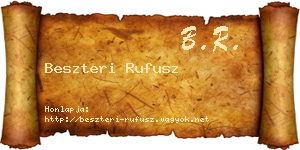 Beszteri Rufusz névjegykártya